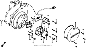 CB750 Left crankcase cover + spark advancer