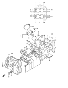 DL650 Передняя головка цилиндров
