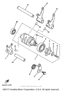 YZ100J Shift cam - fork