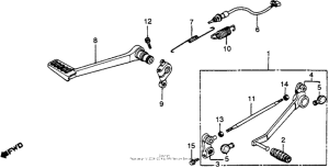 VF750F Brake pedal + gearshift pedal