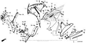 CBR300R Middle Cowl + Under Cowl
