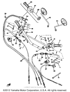 XT500E Руль -тросы