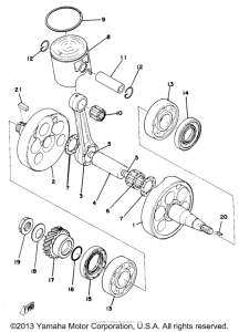 MX250B Коленвал и поршни