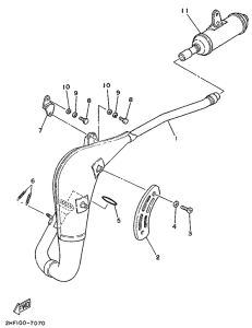 YZ80T Выхлопная система