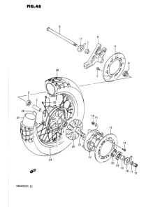 DR650 Rear wheel complete assy