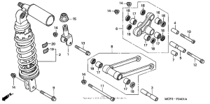 RVT1000R Rear shock absorber ('02-'05)