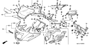 CBR1100XX Upper cowling assy
