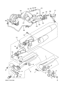 XVS1100A Выхлопная система