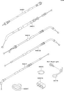 ZR750 Тросы управления