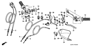 XR400R Handle lever / switch / cable
