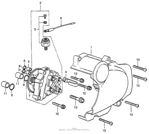 CB400 Left crankcase cover + oil pump