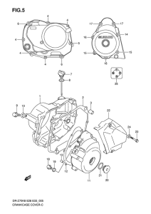 DR-Z70 Crankcase cover ass`y  (v