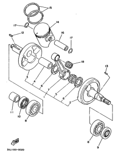 RT100H Коленвал и поршень