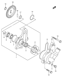 DR-Z400 Водяная помпа
