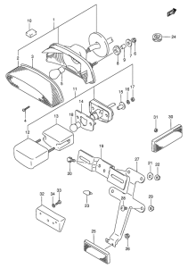 VX800 Задний комбинированный сигнал