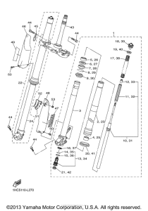 WR250FD Передняя вилка