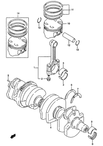GSF1200S (ABS) Вал коленчатый