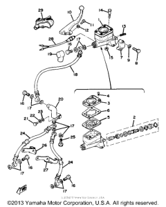 XS750SE Front master cylinder - brake hose