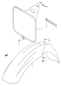 RM125 Front fender - front number plate