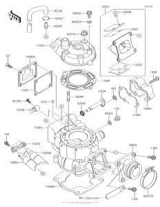 KX100 Цилиндр и головка цилиндров