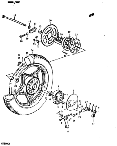 GT200 Rear wheel complete assy