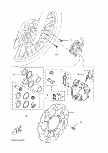 WR125R Передний суппорт