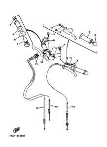 TZ250 Рулевой рычаг и кабель