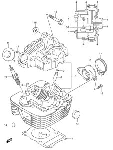DR-Z125 Головка цилиндров
