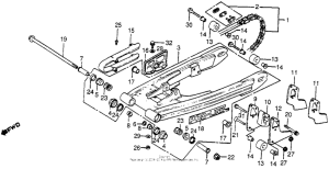 CR250R Swingarm + drive chain 81