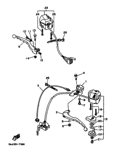 XV125 Commutateur et levier