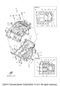 YZFR3FB Картер двигателя