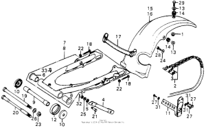 CR250 Swingarm + rear fender m1-76