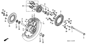 SLR650 Rear wheel complete assy
