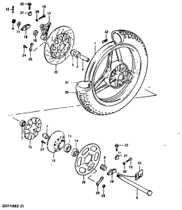 GSX1100 Rear wheel complete assy