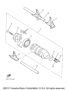 XVS650A Shift cam  shift fork