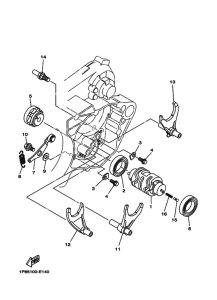 YZ250 YZ250W1 Shift cam & fork