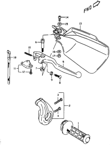 DR350 Рукоятка газа и тормоза