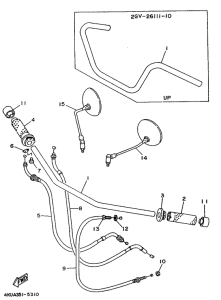 XV535 (FLAT) Steering handle. cable