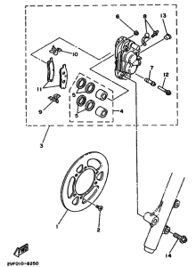 YZ80 YZ80D Передний суппорт