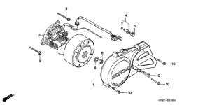 CRM50R Left crankcase cover /  generator