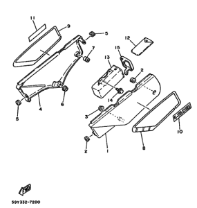 XT350 Крышка боковая & oil tank