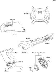 ZX1100 Decals(black)(zx1100-e2 / e4)