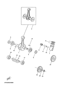 TZR50 Коленчатый вал и поршни