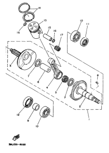 DT50R Vilebrequin piston
