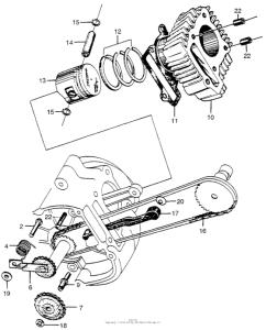 PC50 Cylinder + cam chain tensioner