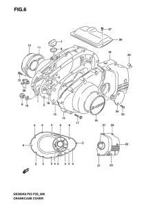 GS500 Crankcase cover ass`y  (v