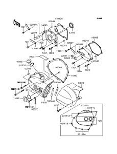 VN400 Left engine cover