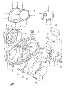GSX400 Crankcase cover ass`y  (v
