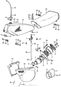 CR125 Fuel tank + air cleaner + seat