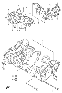 RM125 Картер двигателя